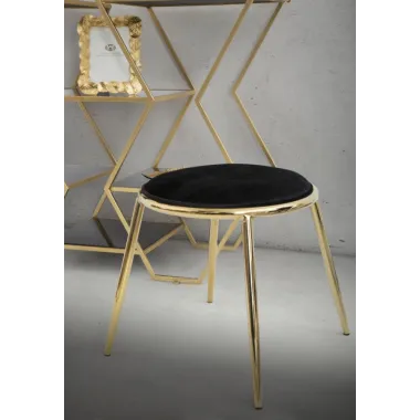 Stołek GLAM EMILY Czarny Ø 45X45 cm (Wysokość Nóg 41 cm)